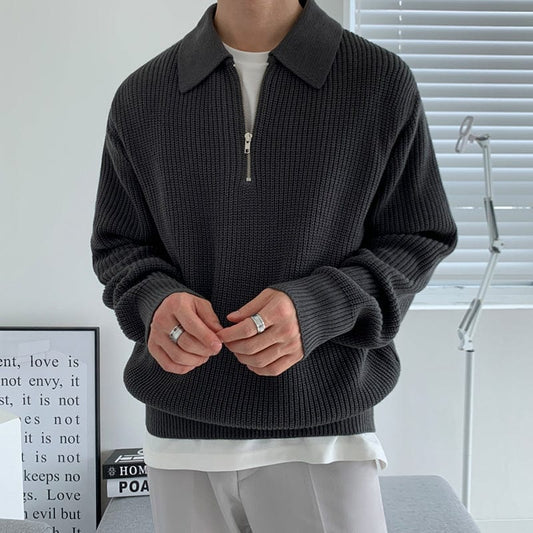 Knitted Half Zip Collar Sweater™